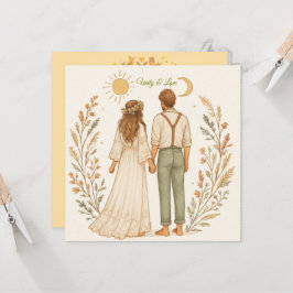 Boho Rustic Cowboy Wedding Bewaar de datum