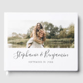 Boho Rustic Custom Photo Handwriting Wedding Gastenboek (Voorkant)
