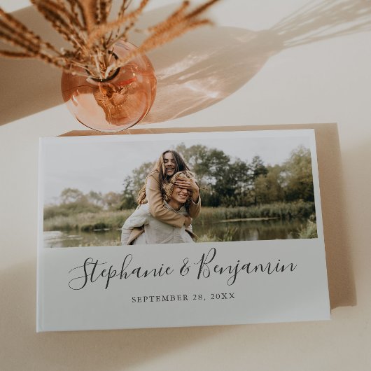 Boho Rustic Custom Photo Handwriting Wedding Gastenboek