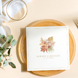 Boho Rustic Dried Floral Palm Leaf Wedding Servet