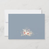 Boho Rustic Dusty Blue Wedding RSVP Kaartje (Achterkant)