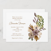 Boho Rustic Dusty Natuur Botanische Bridal Brunch Kaart (Voorkant / Achterkant)