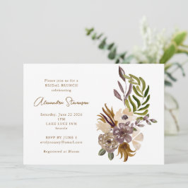 Boho Rustic Dusty Natuur Botanische Bridal Brunch Kaart