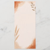 Boho Rustic Earth Tone Terracotta Bruiloft Menu (Achterkant)
