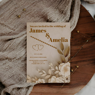 Boho Rustic | Elegant Wedding Kaart