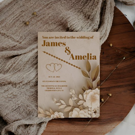 Boho Rustic | Elegant Wedding Kaart