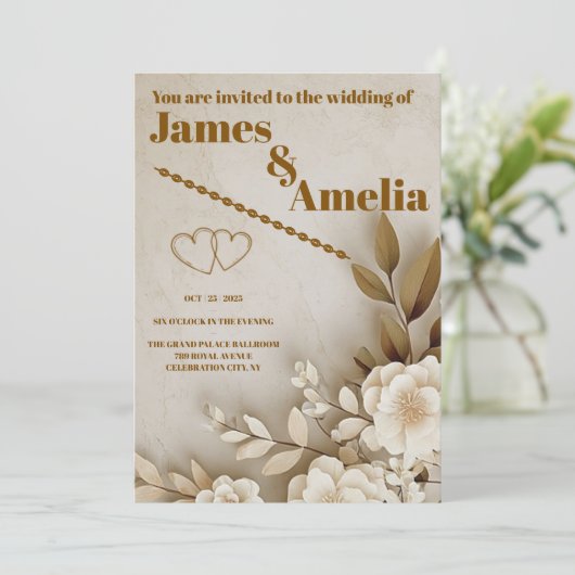 Boho Rustic | Elegant Wedding Kaart (Staand voorkant)