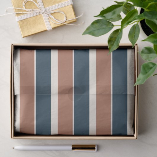 Boho Rustic en Navy Stripes Tissuepapier (Geschenk)