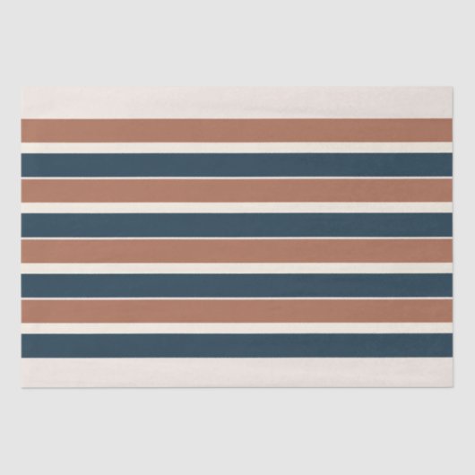 Boho Rustic en Navy Stripes Tissuepapier (Voorkant)