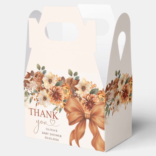 Boho Rustic Fall Floral Baby Shower Party Bedankdoosjes (Geopend)