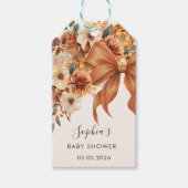 Boho Rustic Fall Floral Baby Shower Party Cadeaulabel (Voorkant)