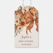 Boho Rustic Fall Floral Baby Shower Party Cadeaulabel (Achterkant)