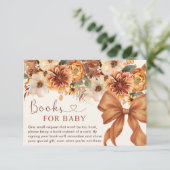 Boho Rustic Fall Floral Baby Shower Party  Informatiekaartje (Staand voorkant)