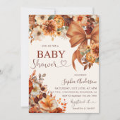 Boho Rustic Fall Floral Baby Shower Party Kaart (Voorkant)