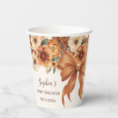 Boho Rustic Fall Floral Baby Shower Party Papieren Bekers (Achterkant)