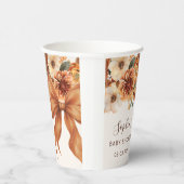Boho Rustic Fall Floral Baby Shower Party Papieren Bekers (Rechts)