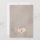 Boho Rustic Feather and Floral Wedding Invitation Kaart (Achterkant)