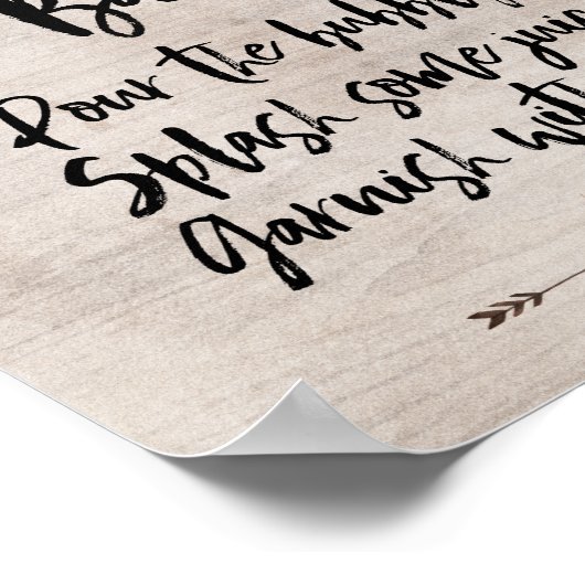 Boho Rustic Floral Baby shower Mam-osa Sign Poster (Hoek)