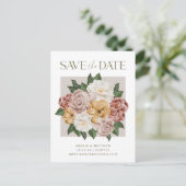 Boho Rustic Floral Bouquet Elegant redt de datum Briefkaart (Staand voorkant)