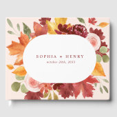 Boho Rustic Floral Bourgogne Fall Wedding Gastenboek (Voorkant)