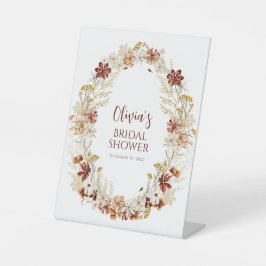 Boho Rustic Floral Burgundy Vrijgezellenfeest - Aa Reclamebord Met Voetstuk