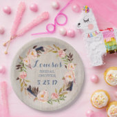 Boho Rustic Floral Custom Paper Borden Papieren Bordje (Feest)