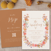 Boho Rustic Floral Fall Wedding Kaart