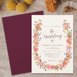 Boho Rustic Floral Fall Wedding Kaart