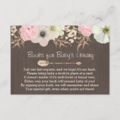 Boho Rustic Floral Feather Baby's Library Insert 2 Informatiekaartje (Voorkant)