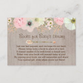 Boho Rustic Floral Feather Baby's Library Insert Informatiekaartje (Voorkant)