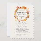 Boho Rustic Floral Herfst Herfsten Repetitie Diner Kaart (Voorkant)