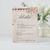 Boho Rustic Floral-informatiekaart Informatiekaartje (Staand voorkant)