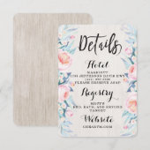 Boho Rustic Floral Information Kaart (Voorkant / Achterkant)