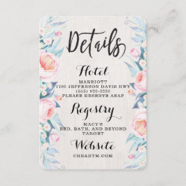 Boho Rustic Floral Information Kaart