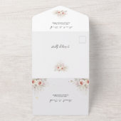 Boho Rustic Floral met RSVP Wedding All In One Uitnodiging (Buitenkant)