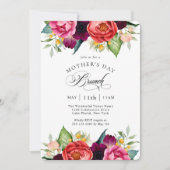 Boho Rustic Floral Moederdag Brunch Kaart (Voorkant)