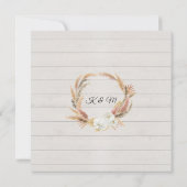 BOHO Rustic Floral Pampas Palm Foliage Weduwschap Kaart (Achterkant)