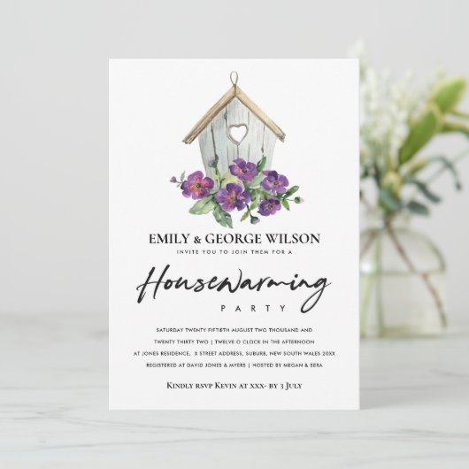 BOHO RUSTIC FLORAL PEONY HOUSEWARMING PARTIJ KAART (Staand voorkant)