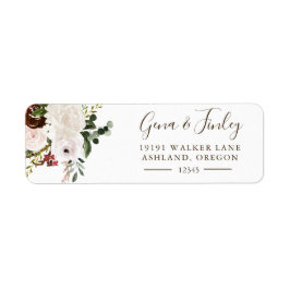 Boho Rustic Floral Roos Return Address Etiket