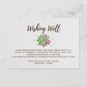 Boho Rustic Floral Succulent Wedding Goed Informatiekaartje