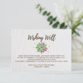 Boho Rustic Floral Succulent Wedding Goed Informatiekaartje (Staand voorkant)