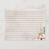 Boho Rustic Floral Vrijgezellenfeest Recept Kaart (Achterkant)