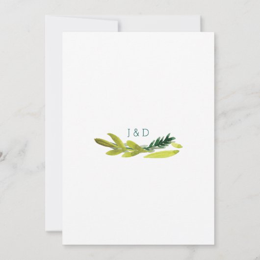 Boho Rustic Floral Wedding Invitation Kaart (Achterkant)