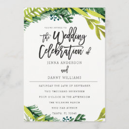 Boho Rustic Floral Wedding Invitation Kaart