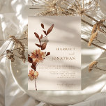 Boho Rustic Floral Wedding Kaart<br><div class="desc">Moderne minimalistische bruiloft uitnodiging met eenvoudig ontwerp,  elegante stijl kalligrafie en boho rustiek bloemenontwerp.</div>