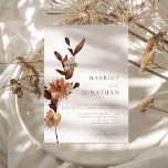 Boho Rustic Floral Wedding Kaart<br><div class="desc">Moderne minimalistische bruiloft uitnodiging met eenvoudig ontwerp,  elegante stijl kalligrafie en boho rustiek bloemenontwerp.</div>