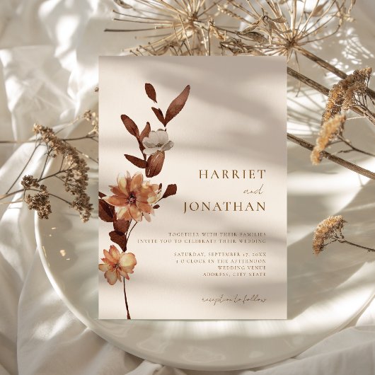 Boho Rustic Floral Wedding Kaart