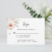 Boho Rustic Floral Wedding RSVP Kaartje (Staand voorkant)