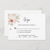 Boho Rustic Floral Wedding RSVP Kaartje (Voorkant / Achterkant)