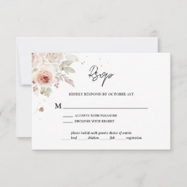Boho Rustic Floral Wedding RSVP Kaartje